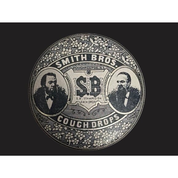 Smith Bros Cough Drops Tin Round Metal Collectible By Bristol Ware - Picture 1 of 5